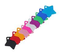 TEHAUX Étiquettes D'identification pour Animaux de Compagnie D'étoile 10pcs, Multifonctionnelles et Créatives en Alumine pour Décoration de Collier de Chien et Lapin Couleur Aléatoire