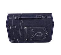 TEHAUX Étui de Rangement CD DVD Portable Tissu Denim Capacité Disques et Pratique pour Stockage Rapide et Protection des Disques