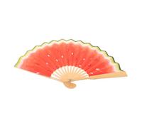 TEHAUX Éventail Pliant Bambou Motif Pastèque Ventilateur Portable Léger pour Festivals été Concerts Danses et Fêtes