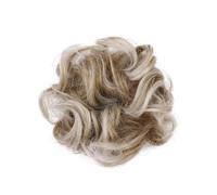 TEHAUX Extension de Chignon Ondulé Synthétique Or, Élastique Cheveux Facile à Mettre et Lavable pour Femmes, pour Fêtes et Photos