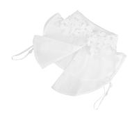 TEHAUX Faux Col en Dentelle à Fleurs Amovible en Nylon Doux, Demi-col Chemisier pour Femmes, Accessoire Mode Polyvalent pour Tenue Quotidienne et Habillée, Taille Unique, Blanc Chiffon