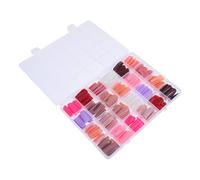 TEHAUX Faux Ongles Autocollants Carrés 24 Pièces Boîte Mixte Brillant et Mat, Taille Moyenne, Accessoires Nail Art pour Femmes, Conseils pour Faux Ongles Usage Quotidien et Occasions