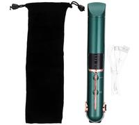 TEHAUX Fer à Lisser et Fer à Friser sans Fil Rechargeable USB Boucleur Portable Compact en Plastique Vert Foncé Réglage Température Ajustable Voyage et Coiffure Mobile