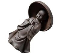 TEHAUX Figurine Moine Céramique Multifonction Filtre à Thé et Ornement pour Cérémonie de Thé Décoration Adorable pour Bureau et Maison Accessoire Pratique pour Infuseur et Passoire