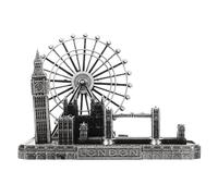 TEHAUX Figurine Tower Bridge Métal Gris Décoration Architecturale Unique Big Ben Ornement Vintage pour Maison et Bureau Souvenir Créatif de Londres