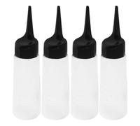 TEHAUX Flacon Applicateur de Teinture Cheveux 4pcs en Plastique Embout Incliné et Corps Transparent pour Mélange et Application Précise