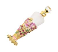 TEHAUX Flacon de Parfum Conique en Verre Émaillé Vintage 25ml | Design Angel Peint, Finition Givrée et Bijoux, Protection Anti-fuite, Décor de Bureau et Paquet