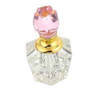 TEHAUX Flacon de Parfum en Cristal Vide, Flacon de Parfum Rechargeable, Bouchon Rose, Artificiel Cristal, Rechargeable, Entretien Facile, Décoration Maison, Étagères D'exposition, Rose