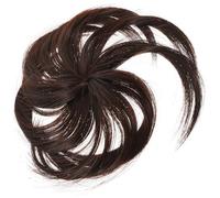 TEHAUX Frange à Clip Épaisse pour Femme Extensions de Frange Lisse 15 CM en Fibres Synthétiques Couleur Brun Foncé Pièce de Rechange Invisible pour Cheveux pour Couvrir Cheveux