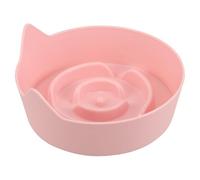 TEHAUX Gamelle pour Chat en Plastique Antidérapante avec Design Oreilles Mignonnes, Alimentation Lente, Couleur Rose Vive, pour Petits Chiens et Lapins