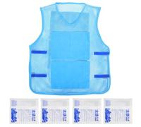 TEHAUX Gilet Rafraîchissant avec 8 Poches de Glace Réutilisables Léger et Ajustable Modèle Unisexe Bleu Ciel pour Sport Travail et Activités Extérieures par Temps Chaud