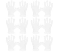 TEHAUX Gloves en Microfibre Sans Peluche- 6 Paires, Anti-traces Non Pelucheux, Gloves Blancs Élegants pour Bijoux, Montres, Bijoux, Montres, Photographie, Numismatique et Service (Réutilisables)