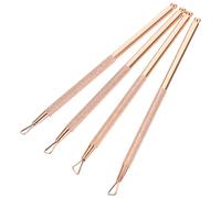 TEHAUX Grattoir à Ongles Triangulaire en Acier Inoxydable 4 Pièces, Repousse-cuticules Rose Doré, Outil pour Retirer Cuticules et Vernis Semi-permanent, Accessoire Manucure Pédicure