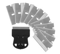 TEHAUX Grattoir pour Nail Art en Acier Inoxydable avec Lame Interchangeable Kit 1 Grattoir 50 Lames Outil de Nettoyage Précis pour Plaque de Cuisson en Vitrocéramique et Verre pour