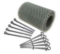 TEHAUX Grille de Protection pour Gouttière 6 M X 16 Cm en Maille Hexagonale Plastique Gris avec Crochets, Filet Anti-feuilles pour Toiture, Protège-gouttières à Feuilles, Filtre Débris