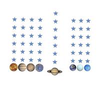 TEHAUX Guirlande de Fanions en Papier 8 Pièces Thème Planètes Paillettes, Décorations Fête Anniversaire Spatiale, Fournitures Fond de Scène Colorées pour Soirées et Événements