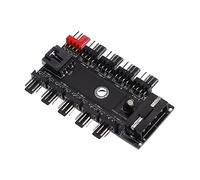 TEHAUX Hub de Ventilateur de Refroidissement Ports pour PC Adaptateur de Ventilateur de Boîtier avec Alimentation Sécurisée et de Température Accessoire de Bureau et Pratique