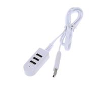 TEHAUX Hub Multiport 3usb Multifonction 3a Câble Rallonge 1,2 M en Plastique Blanc, Transmission de Données Rapide et Charge Hors Ligne pour Bureau et Maison