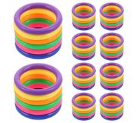 TEHAUX Jeu de Lancer de Carnaval 60 pièces Anneaux de Lancer en Plastique pour Bouteilles, Accessoires de Remplacement pour fêtes de Carnaval, Jeu en intérieur et extérieur