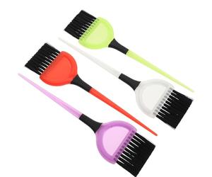 TEHAUX Kit de 4 Brosses à Teinture pour Cheveux, Accessoires de Coloration Capillaire Poils Uniformes, Poignée Ergonomique, Outils Professionnels pour Soins Capillaires Couleur Aléatoire