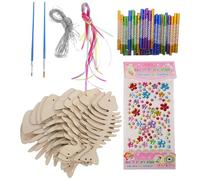 TEHAUX Kit de Bricolage Cloche à Vent en Bois de Poisson, Décoration Intérieure DIY Pièces à Peindre, Solide Balcons
