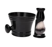 TEHAUX Kit de Rasage pour Hommes Blaireau à Raser en Poils Doux Grand Bol à Mousse Noir et Support Pratique Ensemble Complet d'Accessoires de Rasage pour Barbe Nettoyage