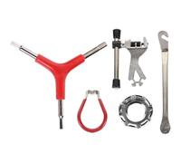 TEHAUX Kit de Réparation Vélo Multifonction, Clé à Rayons 8 Voies | Acier et Caoutchouc n Y Trois Tailles, Démonte-pneu et Coupe-chaîne pour Sorties