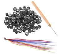 TEHAUX Kit d'Extensions à Plumage Colorées 13 Couleurs avec Fibres Synthétiques Haute Température Crochet en Bois et 100 Micro-Perles Noires pour Coiffures Festives Cosplay et Danse