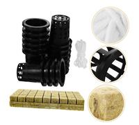 TEHAUX Kit Hydroponique de Culture Paniers et Cordon Coton pour Jardinage Intérieur et Extérieur Panier de Culture 30x30x40 Mm en Laine de Roche 20 20 M Cordeau D’arrosage Automatique