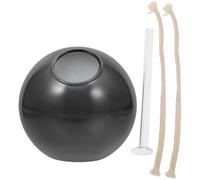 TEHAUX Lampe à Huile en Verre Lanterne en Verre Vintage Borosilicate Noir Grosse Ouverture Sphérique pour Table et Usage Intérieur Peut Servir de Bougeoir