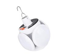 TEHAUX Lampe Camping Solaire Pliable LED Rechargeable Portable Lampe Urgence Extérieure avec Crochet Métallique Éclairage Compact pour Randonnée Plage et Tente