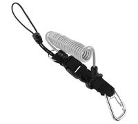 TEHAUX Lanière de Plongée en Acier Inoxydable avec Boucle à Dégagement Rapide, Corde à Ressort Anti-perte Spiralée pour Appareil Photo Sous-marin, Câble de Sécurité pour Boîtier Étanche