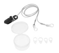 TEHAUX Lanière de Sécurité Grise Double Clip pour Amplificateur Auditif, Cordon Anti-perte pour Aide Audition, à Suspendre Pratique pour Personnes Âgées et Adultes Seniors, Protection