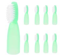 TEHAUX Lot de 10 Mini Brosses à Dents Anti-Auto-Mutilation Poils Souples Plastique et Nylon Manches Courts Couleur Vert Clair Brosses Portables Adaptées aux Prisons et Centres de