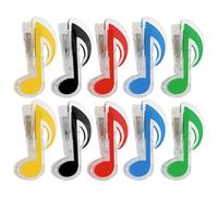 TEHAUX Lot de 10 Pinces à Partitions en Abs et Métal, Clips Forme Note de Musique Multicolores, Petites Pinces Légères et Compactes pour Bureau, Rangement de Partitions et Mémos
