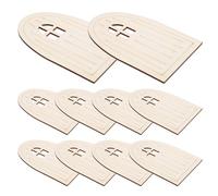 TEHAUX Lot de 10 Set de Set de Portes Miniatures en Bois Non Peintes pour Décoration Maison de Fée, Kit Créatif Prêt à Peindre, Accessoires pour Bricolage et Décoration Intérieure