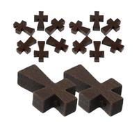 TEHAUX Lot de 100 Pendentifs Croix en Bois Naturel Trou Pré-Percé Mini Amulettes Spirituelles pour Création de Bijoux Accessoires DIY Porte-Clés et Décorations Religieuses