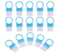 TEHAUX Lot de 100 set de Brosses Nettoyantes pour Ongles en Plastique Poils Durs Bleu Petit Format Outil Polyvalent pour Manucure Nettoyage Précis et Dépoussiérage Usage à Domicile