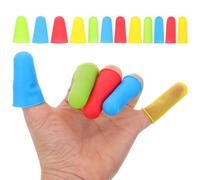 TEHAUX Lot de 12 Protège-Doigts en Silicone Antidérapants Format Compact Couleur Mixte Protection Réutilisable Maison Protection Résistante à L'Usure Doigts