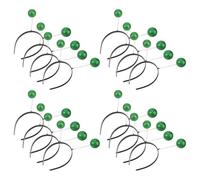 TEHAUX Lot de 12 Serre-têtes à Prolongements Martiens Verts en Mousse et Plastique Accessoires de Coiffure à Paillettes pour Fêtes d'Halloween Soirées à Thème Spatial et Cosplay