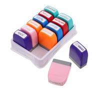 TEHAUX Lot de 12 Set de Set de Tampons Auto-encreurs pour Enseignants Phrases Encourageantes, Design Ludique en Plastique Portable pour Évaluation en t Devoirs