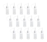 TEHAUX Lot de 15 Flacons Applicateurs de Colle de 10ml en Pe et Métal, Corps Souple Facile à Presser, Stockage et L'application Précise de Colle et Pigment