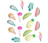 TEHAUX Lot de 16 Barres à Pression Fruitées en Alliage pour Filles, Accessoires Cheveux Adorables et Simples, pour L'école et Bals Masqués Style Aléatoire
