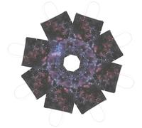 TEHAUX Lot de 16 Paquet Présents d'Anniversaire à Motif Ciel Étoilé Petits Paquet à Poignées en Papier Résistant pour Fêtes Noël et Emballage de Friandises Design Espace Astronaïde