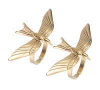 TEHAUX Lot de 2 Bagues Ouvertes Oiseau de Paix en Acier Inoxydable Bagues Ailes Ajustables Vintage Bijoux Oiseaux en Vol pour Femmes Style Rétro pour Usage Quotidien et Événements