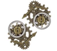 TEHAUX Lot de 2 Bagues Vintage Steampunk en Alliage Métal Anneaux Créatifs Engrenage Unisexe Style Punk Horloge Bijoux Originaux pour Homme et Femme Présent