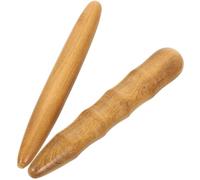 TEHAUX Lot de 2 Bâtons de Massage en Bois Naturel Outil Manuel pour Stimulation des Points d'Acupuncture Soulagement des Douleurs Musculaires Usage Corps et Pieds