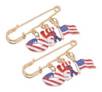 TEHAUX Lot de 2 Broches Patriotiques Américaines en Métal Émaillé, Épingle Drapeau Usa Solide, Accessoire Mode pour Fête Nationale Juillet, Jour de L’indépendance et Événements