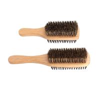 TEHAUX Lot de 2 Brosses à Cheveux en Poils de Sanglier Brosse Coiffage Hommes pour Cheveux Fins Grosse et Petite Taille Brosses Double Face Polyvalentes pour Barbe Soins Capillaires