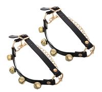 TEHAUX Lot de 2 Clochettes Décoratives pour Chaussures et Bottes, Grandes Cloches à Main en Pu, Décorations Suspendues pour Bottes de Père Noël, Ambiance Festive pour Fêtes de